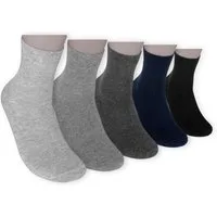 Die Sockenbude Kurzsocken GRAY (Bund, 5-Paar, grau dunkelblau) mit Komfortbund ohne Gummi