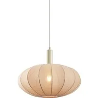 Qazqa Pendelleuchte Bida, ohne Leuchtmittel, Warmweiß, QAZQA Hängeleuchte, e27, Beige, Textil, Japandi
