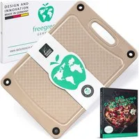 freegreen® Schneidebrett aus Reishülsen I Größe 37x27cm I inkl. 'Das Clean Eating Kochbuch', Aus nachwachsenden Rohstoffen hergestellt & 100 % biologisch abbaubar
