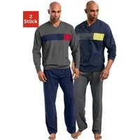 le jogger® Pyjama (Packung, 4 tlg., 2 Stück) mit Colourblock-Einsätzen