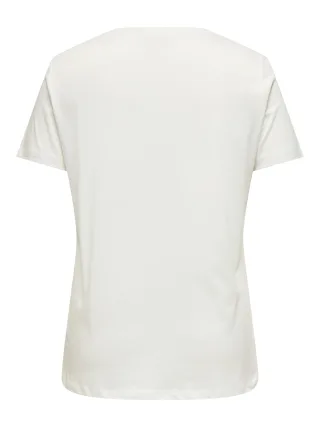 ONLY CARMAKOMA - CARCRUZ SS O-NECK REG TEE JRS Cloud Dancer - Gr. - 44
