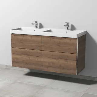 Sanipa 3way Waschtischunterbau zu Villeroy & Boch Avento Waschtisch mit 4 Auszügen, Eiche-Tabak BR62550