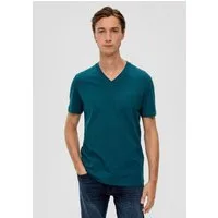s.Oliver T-Shirt T-Shirt V-Ausschnitt, kurzarm, Baumwolle, einfarbig