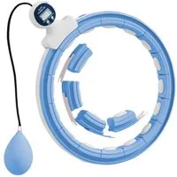 MC Star Hula-Hoop-Reifen mit Gewicht Kugel Zähler 16 Knoten (76-113cm) Einstellbar (Fitness Leise Abnehmen Ausrüstung Infinity Hula-Hoop für Gewichtsverlust, Fitness Hellblau)