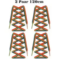 Ware aus aller Welt Schnürsenkel 2 Paar Regenbogen Schnürsenkel 120cm Lgbtq CSD Accessoires Pride