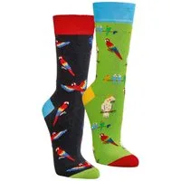 Socks 4 Fun Freizeitsocken Socks 4 Fun Papagei (2-er Bündel, 2-Paar, 2 Paar) lustiges Design