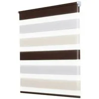 Doppelrollo ohne Bohren, Weiß-Beige-Braun/Weiß-Grau-Anthrazit, OUBO, Lichtdurchlässig Rollo für Fenster & Tür, Klemmfix, Klemmträger, Lichtschutz schnelle und einfache Montage mit beiliegendem
