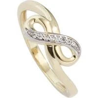 JOBO Fingerring Unendlichkeit, 333 Gold bicolor mit 8 Zirkonia