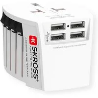 SKROSS MUV USB 4xA Universal Reiseadapter Stromadapter, Weltweit