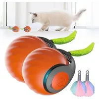 FANNOU Tier-Intelligenzspielzeug Katzen Ball, Interaktives Katzenspielzeug Elektrisch Magic Hund, (2-tlg) Selbstbeschäftigung Automatischer Rollball für Katzen Hunde