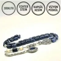 M-Punkt24 Kettenanhänger Tesbih Tespih Echte Steine Gebetskette Misbaha Rosary (AMAZONIT), Echte Steine