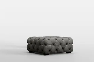 Polsterhocker Designerhocker Sitzhocker NATALIE in Stoff Riviera Graphit