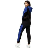 L.gonline Freizeitanzug Damen Trainingsanzug, Jogginganzug mit Kapuzenjacke, 0986 (Kapuzenjacke mit Reißverschluss, Hose, 2-tlg), Fitness Freizeit Casual