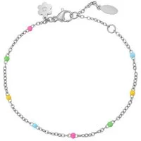 Hey Happiness Armkette mit Charms Farbharmonie, wasserfest, Farbfrohes Edelstahlarmband Damen mit bunten Perlen