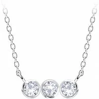ALEXANDER YORK Kette mit Anhänger SOLITÄR TRIPLE ZIRKONIA weiß, 925 Sterling Silber