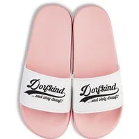 Youth Designz Dorfkind Unisex Badelatschen Flip Flops Badeschuh mit lustigem Spruch für Herren & Damen