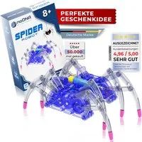 noDNA We love robotics Robotertier SpiderRobot, ab 8 Jahren, DIY, laufender Spinnenroboter, Robotik Bausatz Spielzeug Roboter
