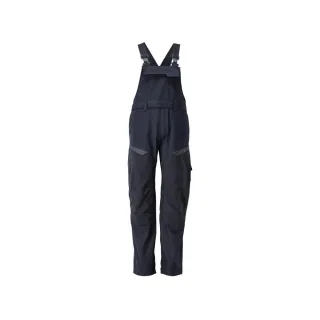 MASCOT Herren Latzhose mit Knietaschen ACCELERATE MULTISAFE Schwarzblau / Hi-vis Gelb 50 - 21569-281-01017-76C50