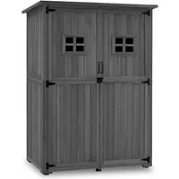 MCombo Gerätehaus M MCombo Gartenschrank Gartenhaus Holz 0912, 127×59×168 cm, Gartenhaus Klein Wetterfest, Outdoor