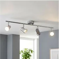 WOFI LED Deckenleuchte, LED-Leuchtmittel fest verbaut, Warmweiß, LED Deckenleuchte 4 Flammig Spotleiste 4 Strahler