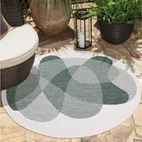 Carpet City Outdoorteppich DUO RUG 5835, rund, Höhe: 5 mm, Wendeteppich Wetterfest In- & Outdoor, Balkon, Terrasse, Wohnzimmer