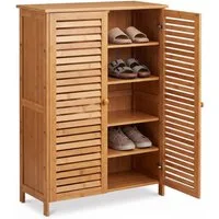 relaxdays Schuhschrank 5 Fächer Bambus (1-St)