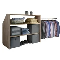 VCM Kleiderschrank Kleiderregal Dacho I B. 90 x H. 100 x T. 50 cm Holz Kleiderschrank, begehbarer Kleiderregal