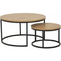 ACTONA GROUP Couchtisch Spiro 2er Set, rund – modern & stilvoll kombinieren, zeitloses Design (2-St., Couchtisch, Beistelltisch), OTTOs Choice Holzoptik, pflegeleicht & robustes Metallgestell