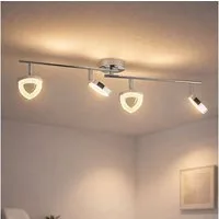 Esto LED Deckenleuchte, LED-Leuchtmittel fest verbaut, Warmweiß, Deckenleuchte schwenkbar Deckenstrahler Chrom Deckenlampe