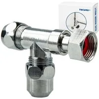 tecuro Gewindefitting T-Stück 3/8 Zoll / Ø 10 mm Abzweigverteiler für Eckventile