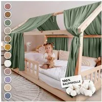 lilimaus Betthimmel Hausbett Himmel 2er-Set aus 100% Musselin - für Kinderbett (1-tlg), Set mit 2 abgestimmten Stoffbahnen - weich & schnell montiert