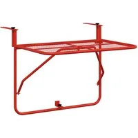vidaXL Gartentisch Balkontisch Rot 60x40 cm Stahl (1-St)