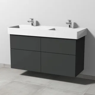 Sanipa 3way Waschtischunterbau zu Duravit Dura Square Waschtisch mit 4 Auszügen, Graphit-Matt SP4221B