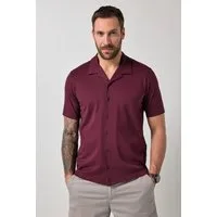 JP1880 Kurzarmhemd Jerseyhemd Halbarm Cuba-Kragen Cuba Fit