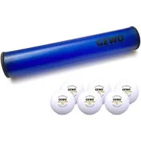 Gewo Tischtennisball Ballbox/Andruckrolle mit 6 GEWO 3-Stern Tischtennisbällen