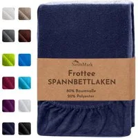NatureMark Spannbettlaken Frottee Spannbetttuch, 80% Baumwolle / 20% Polyester, Gummizug: rundum, (1 Stück), Spannbetttuch in vielen Größen und Farben