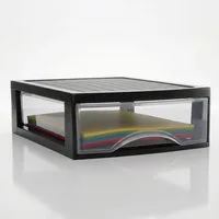 Hausfelder Schubladenbox Schubladenschrank A4 mit 2 Schubladen, Schreibtisch Ordnungssystem, (1-St., A4 mit 2 Schubladen), leicht zu reinigen, BPA-freier Kunststoff, verschiedene Größen