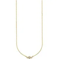Bruno Banani Kette mit Anhänger Schmuck Geschenk gelbgoldfarben vergoldet mit kleinem Anhänger, mit Zirkonia (synth)