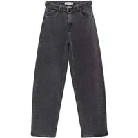 Ital-Design Slouchy Jeans Damen Freizeit (91279839) Used-Look Stretch High Waist Jeans in Grau