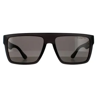 Tommy Hilfiger Rectangle Mens Matte Grey Grey Polarized Sonnenbrille