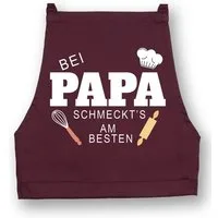 Youth Designz Grillschürze Herren Schürze Bei Papa Schmeckt es am besten Print Kochschürze, mit lustigem Spruch & Logo Aufdruck