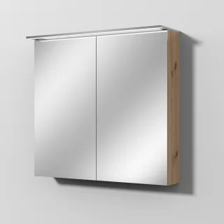 Sanipa Reflection Spiegelschrank MALTE 80 mit LED-Aufsatzleuchte, Eiche Natural-Touch SD15285