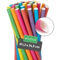 wisefood Trinkhalme Papier-Strohhalme für Bubble Tea, bunt, schräg, Ø, (250-tlg)
