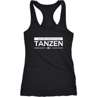 MoonWorks Tanktop Damen Tanktop aus dem Weg ich muss tanzen Party Feiern Sprüche Festival Racerback Moonworks®