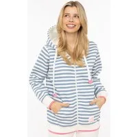 Zwillingsherz Kapuzensweatjacke "Maritim" gestreift, Kapuze mit Kordel und Herzen, Taschen, Zipper