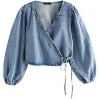 Next Jeanshemd Wickelbluse aus Jeansstoff (1-tlg)