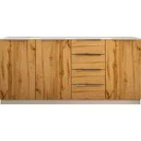 borchardt Möbel Highboard Oliva, Breite 200cm, moderne Kommode mit glänzenden Metallgriffen, viel Stauraum, Türen und Schubladen, Einlegeböden verstellbar