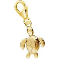 Goldene Hufeisen Charm-Einhänger Schildkröte Charm Anhänger 925 Sterling Silber Gelbgold vergoldet, Charm Silberschmuck für Damen