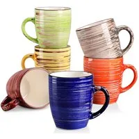 vancasso Tasse ALBERO Tassen Set, 6-tlg, Steingut Becher für 6, 350 ML, 6-tlg., Steingut