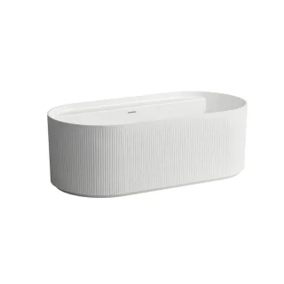LAUFEN freistehende Badewanne Sonar 815x1600x535 aus Marbond m. HL m. Textur weiss H2213420000361